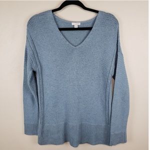 Pure Jill knitted v-neck sweater blue size xs